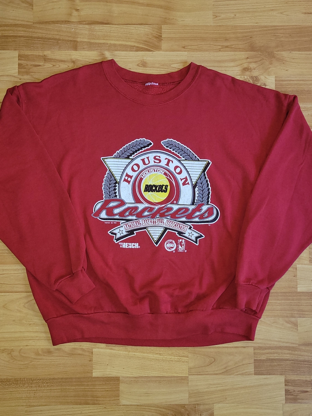 Vintage Houston Rockets Red XL Extra Large Sweatshirt NBA 1992 Trench Crewneck